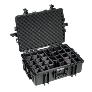 倍威 安全工具箱 相机镜头防水防潮箱大号 黑色底部间隔，585x415x210 Type6500/B/RPD