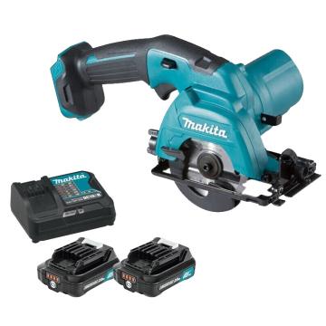 牧田 充电式圆锯木工切割机，85mm锯片，12V 2.0Ah电池两电一充 HS301DSAE