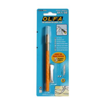 OLFA 细致美工用雕刻刀笔刀，刀片5片 AK-1/5B