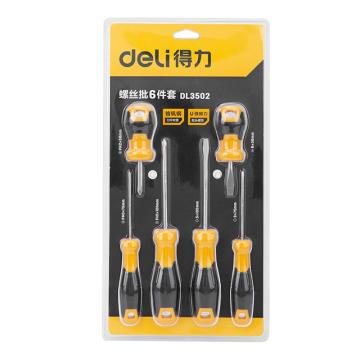 deli/得力 螺丝批套装6件套SUP11(黄) DL3502