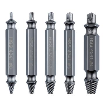 亚润 5件套高速钢断丝取出器 YR-DSQCQ-HSS-5