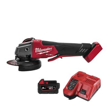 Milwaukee/美沃奇 美沃奇M18 FUEL无刷充电式125mm速停角磨机(一电一充) M18 FSAG125XPDB-501CRX LR CN