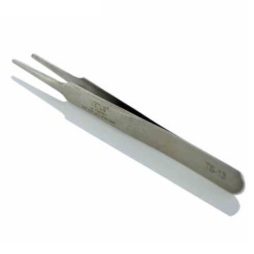 VETUS 高弹性高精密不锈钢镊子扁圆形120mm TS-13