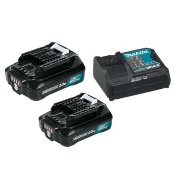 牧田 12V充电器2.0Ah锂电池两电一充套装 电池BL1021B*2+DC10SB*1+塑料连接箱