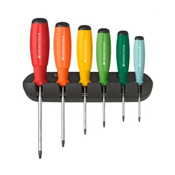 PB SWISS TOOLS 6件套彩虹系梅花螺丝刀套装(含托架） PB 8440.RB