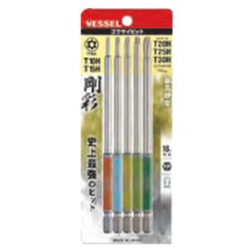 威威 1/4"（6.35mm）六角柄中孔梅花刚彩批头套装5件套 4907587 337221/GS5P-34