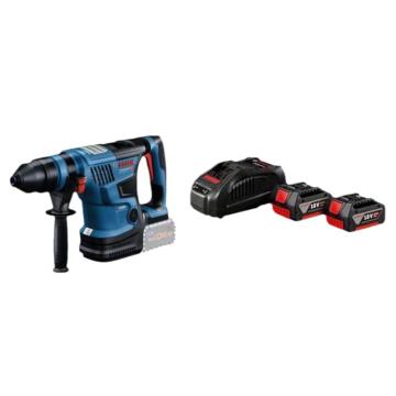 博世 锂电充电式四坑锤钻，18V 4.0Ah两电一充套装 GBH18V-34CF，0611914082