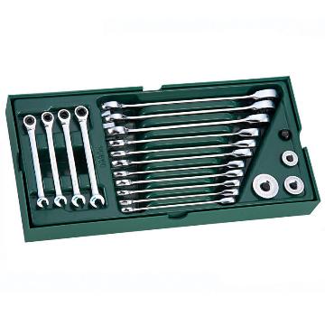 SATA/世达 两用快扳全抛光公制19件套 9908
