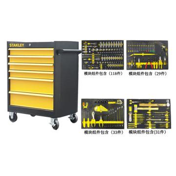 STANLEY/史丹利 211件电讯工具托盘组套（含27寸6抽屉工具车） LT-211-23C
