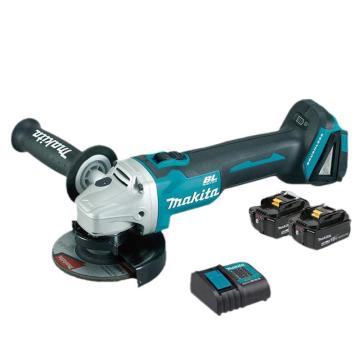 牧田 充电式角向磨光机角磨机打磨机，盘径115mm，回转数8500，18V4.0Ah两电一充 DGA454RME