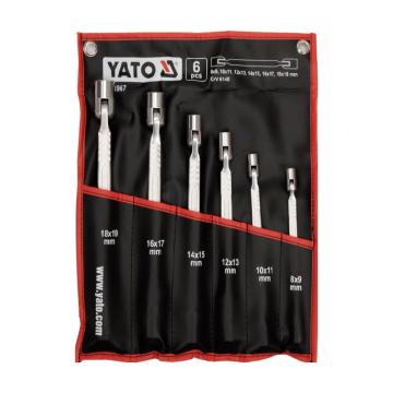 YATO/易尔拓 活头双头套筒扳手组套6件套，8-19mm YT-4967