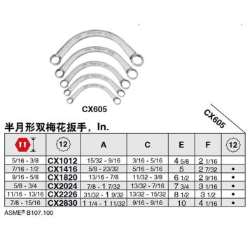 实耐宝 专用月牙扳手5/16-3/8 CX1012