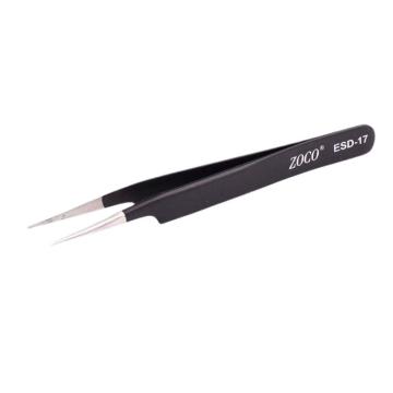 ZOCO 不锈钢ESD镊子细尖型 ESD-17