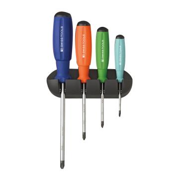 PB SWISS TOOLS 彩虹系十字螺丝刀4件套带托架TOOLS PB 8242.RB