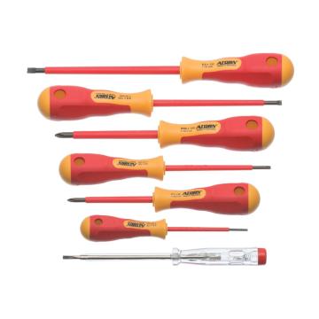 哈恩库博 HAHN+KOLB ATORN VDE绝缘螺丝刀套件，7 件2.5/3.0//4.0/5.5/6.5/PH 1，PH 2 52726202