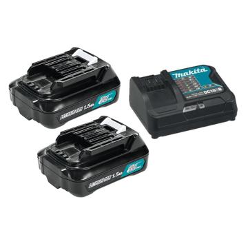 牧田 12V充电器1.5Ah锂电池两电一充套装 电池BL1016*2+DC10SB*1+塑料连接箱