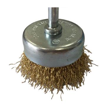 库兰 带柄碗形钢丝轮，铜丝50mm，0.3mm丝径，6mm杆，镀锌，RPM4500 3105006330