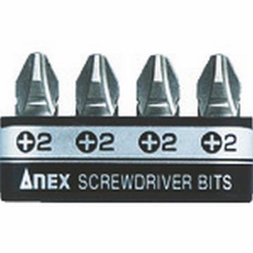 ANEX 沟型超短钻头 4件装 十字与一字 AK51PB4