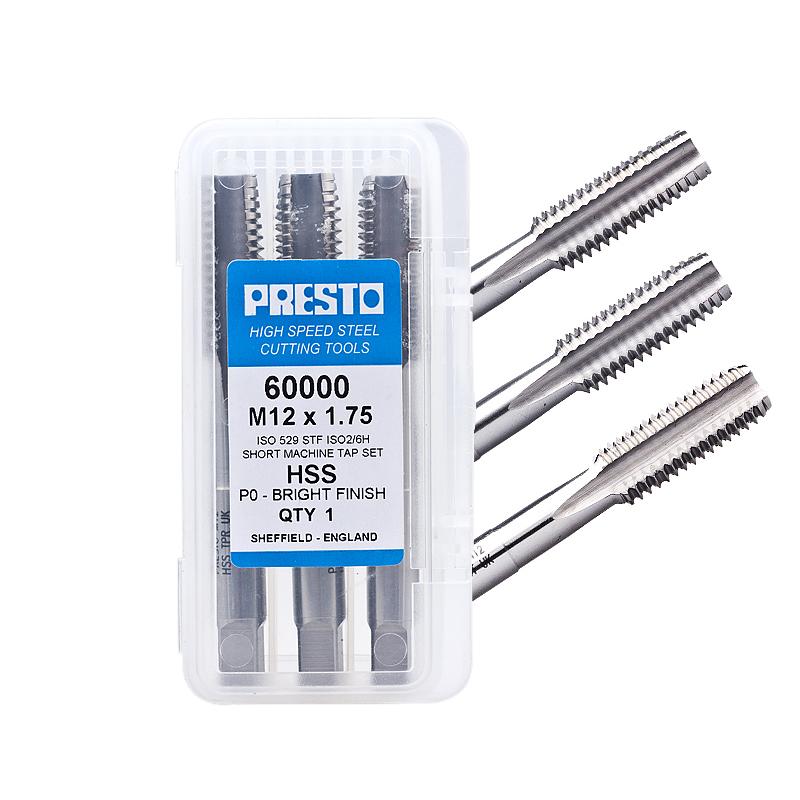 百事通 (PRESTO)高速钢手用丝锥M22X2.5 三支装 6000022.042.5