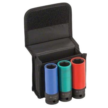 博世 1/2"系列3件套汽修轮毂专用套筒套装，套筒17/19/21mm，全长85mm 2608551102