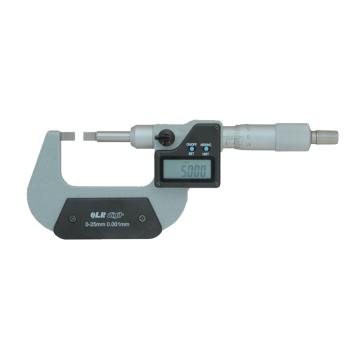 青量 数显叶片千分尺0-25*0.001mm、A型（0.75*6.5*6）、电子/刻度显示、IP65 295-11-450