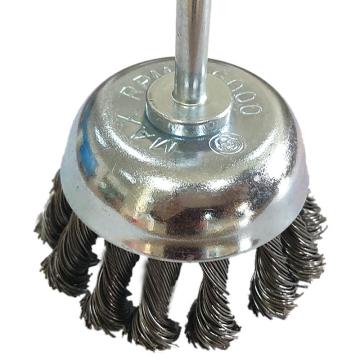 库兰 带柄钢丝轮，钢丝75mm，0.5mm丝径，6mm杆，RPM12500 2607506150