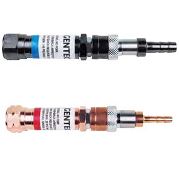 GENTEC 重型快速连接式气体回火防止器出气G3/8"LH(F)，进气10mm HOSE管 FQ8T-H10X，燃气/焊割炬用