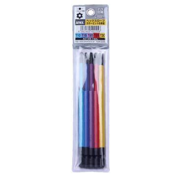 ANEX ACTX5-150L 中孔梅花星形彩色批头 T10/T15/T20//T25/T30(5支装)