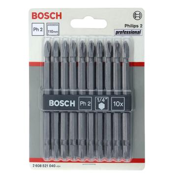 博世 银色双头十字螺丝批头PH2*110mm 2608521040