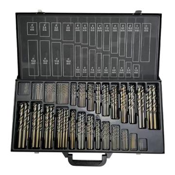捷夫 220件套高速钢全磨制钴钻套装-不锈钢专用D1.0-8.0各10支，D8.5-13.0各5支，D3.2、4.2各10支 220件套咖啡色
