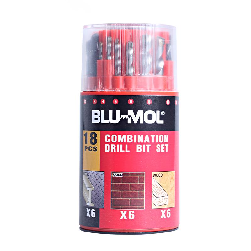 博锋 (BLU-MOL)轧黑钻/水泥钻/三尖木工钻 18支装 BM0041232-GN