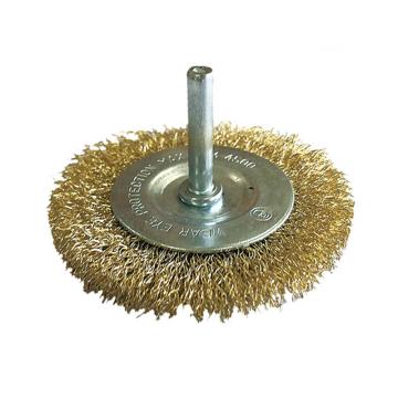 库兰 带柄钢丝轮，铜丝75mm，0.3mm丝径，6mm杆，镀锌，RPM4500 5307506330
