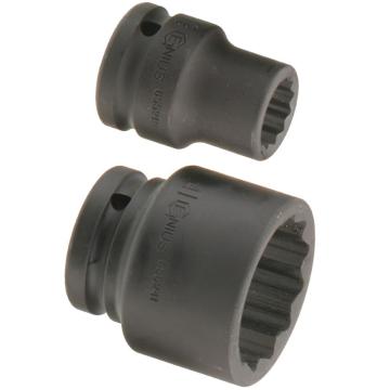 genius/天赋 1/2"公制气动薄壁12角长套筒1/2"x16mmx38mmL 453816