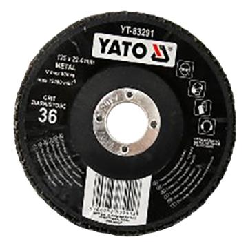 YATO/易尔拓 棕刚玉钹型百叶轮125×22.23，36# YT-83291