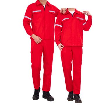 Raxwell 夏季短袖工作服套装全棉，红色，175 RW8722