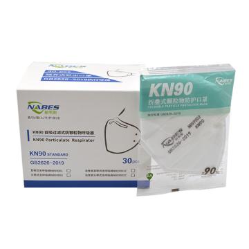 耐呗斯 防颗粒物口罩KN90，头戴式 NBS9002（独立装）