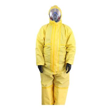 汉盾 黄色带帽连体式工业防化服 HD-BP618,XL