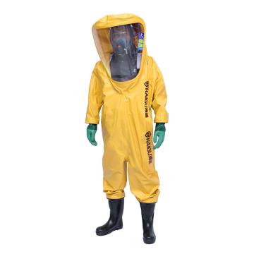 海固 内置3级全封闭重型防化服不含空气呼吸器，复合材料，黄色 HG-3NF-XL
