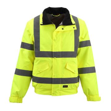 添星 经典反光短款棉衣防水防污耐磨，高警示荧光黄 007003Y-3XL