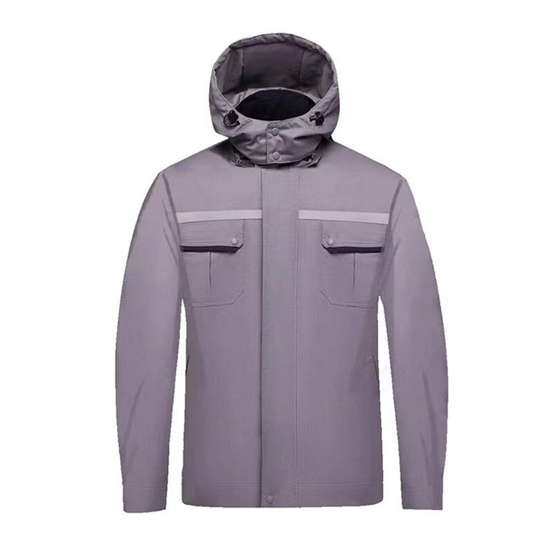 新洋丽琦 工作服短款羽绒服中灰拼藏蓝（同款50件起订） XYLQ012-3XL