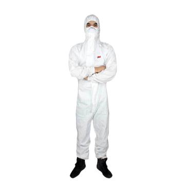 3M 防化服（下单前询货期）欧标5级，白色带帽连体防护服 4510-L