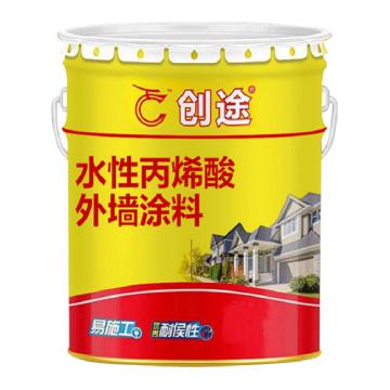 创途 弹性外墙涂料 5015蓝色 21kg/桶，QT708水性丙烯酸外墙弹性涂料RAL5015天蓝21KG/桶 RAL5015天蓝21KG/桶