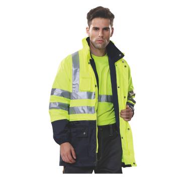 安大叔 防寒服高密度防水涂层牛津布 B008(黄拼蓝)-XXXXL