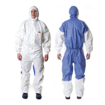3M 欧标5级防化服，白色带帽连体防护服 透气背部 4535-L，