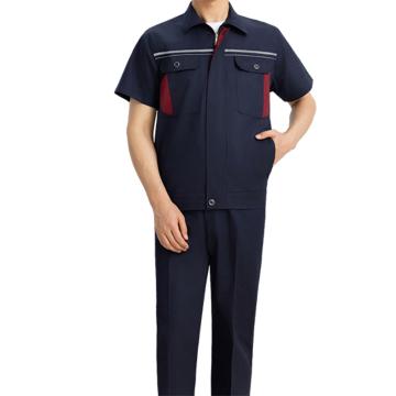 Raxwell 夏季短袖工作服套装涤棉，藏蓝色，175 RW8708