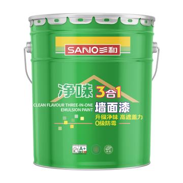 三和 净味三合一墙面漆，哑光白 E208-5，6.5kg/桶