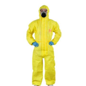 Ansell/安思尔 微护佳欧标3级防护服MC3000黄色双袖连体防化服，XXL YE30-W-99-111-06
