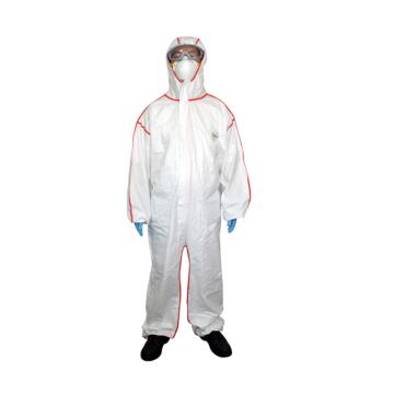 耐呗斯 白色经典款连体防护服(蓝条/红条） NBS4201B-2XL