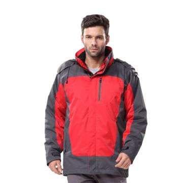 安大叔 防寒服高级防水提花涂层布 B300(红拼灰）-L