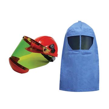 优普泰 防电弧头罩+防电弧面屏套装12卡 二级，蓝色，TD001 SG001-S